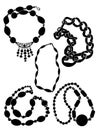 Set of silhouettes of necklaces